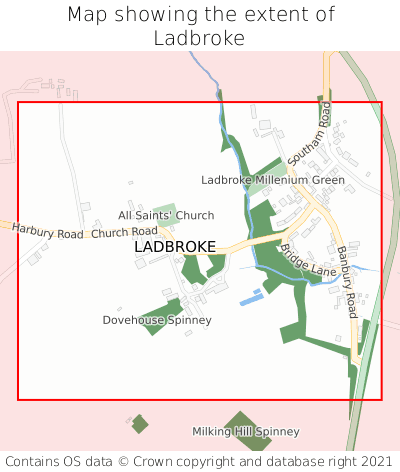 Map showing extent of Ladbroke as bounding box