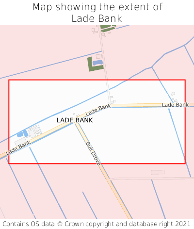 Map showing extent of Lade Bank as bounding box