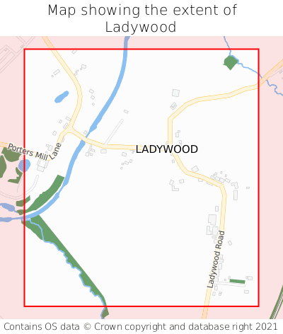 Map showing extent of Ladywood as bounding box