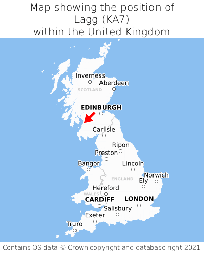 Map showing location of Lagg within the UK