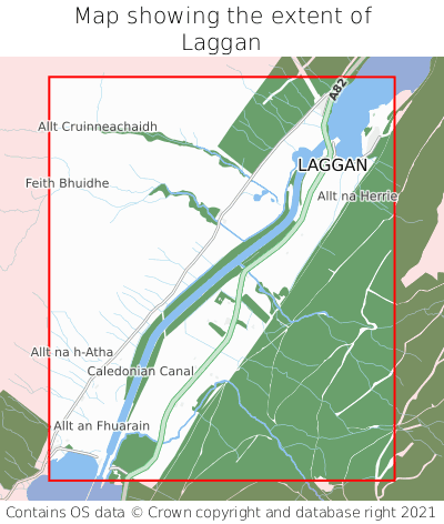 Map showing extent of Laggan as bounding box