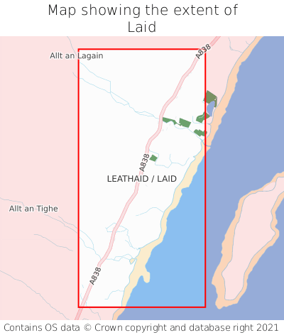 Map showing extent of Laid as bounding box
