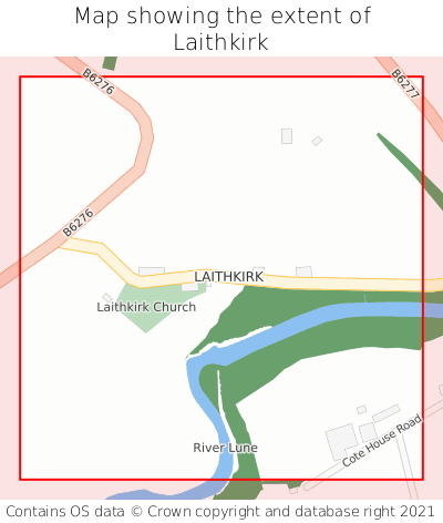 Map showing extent of Laithkirk as bounding box