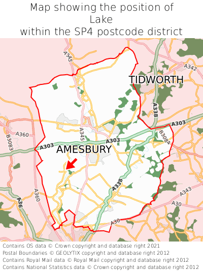 Map showing location of Lake within SP4