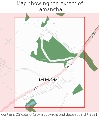 Map showing extent of Lamancha as bounding box