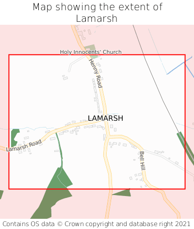 Map showing extent of Lamarsh as bounding box