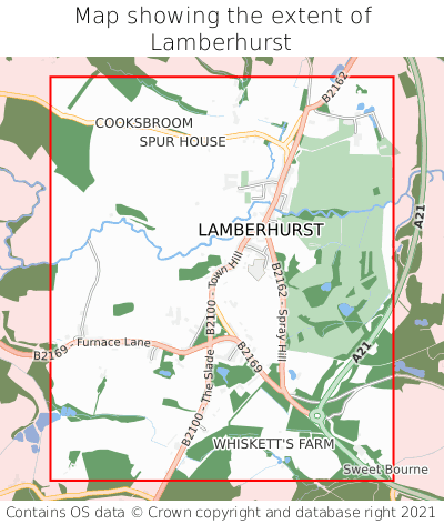 Map showing extent of Lamberhurst as bounding box