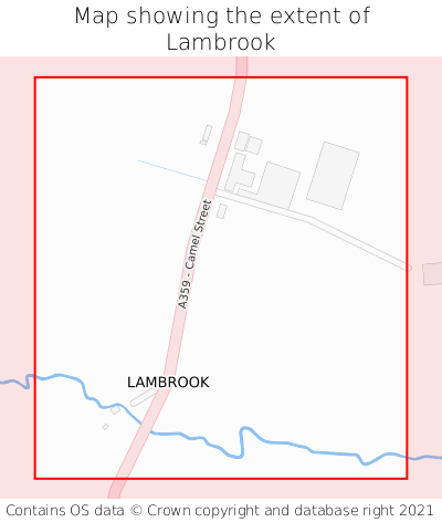 Map showing extent of Lambrook as bounding box