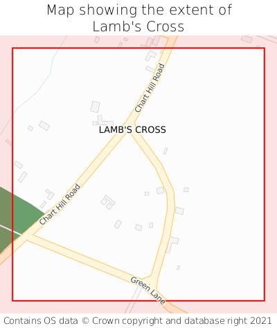 Map showing extent of Lamb's Cross as bounding box