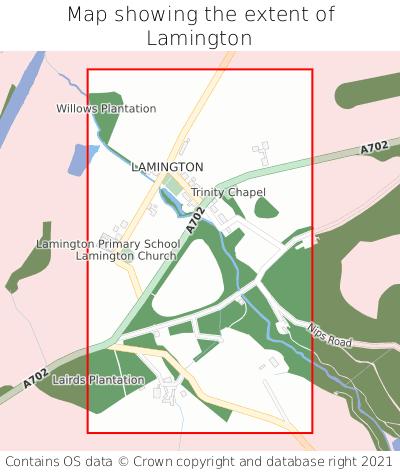 Map showing extent of Lamington as bounding box