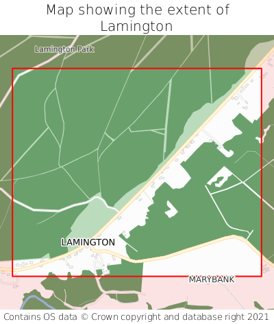 Map showing extent of Lamington as bounding box