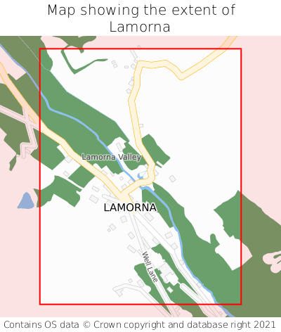 Map showing extent of Lamorna as bounding box