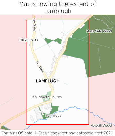 Map showing extent of Lamplugh as bounding box