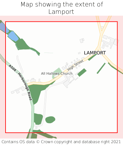 Map showing extent of Lamport as bounding box