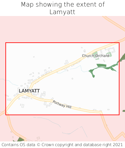 Map showing extent of Lamyatt as bounding box