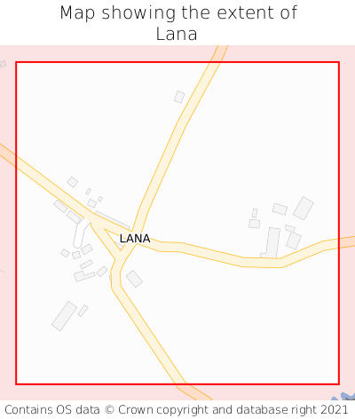 Map showing extent of Lana as bounding box