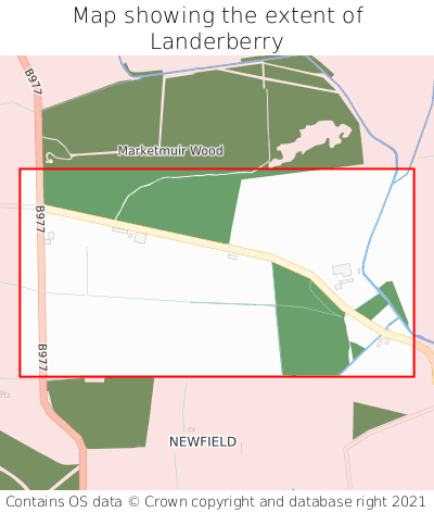 Map showing extent of Landerberry as bounding box
