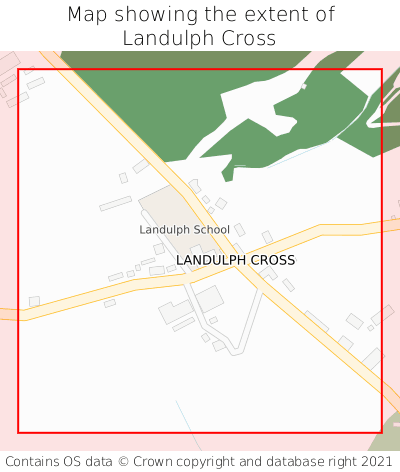 Map showing extent of Landulph Cross as bounding box