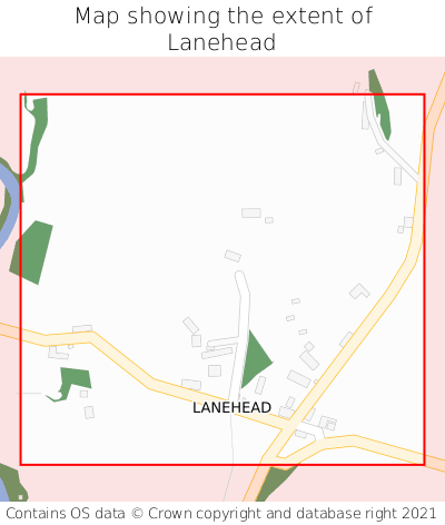 Map showing extent of Lanehead as bounding box