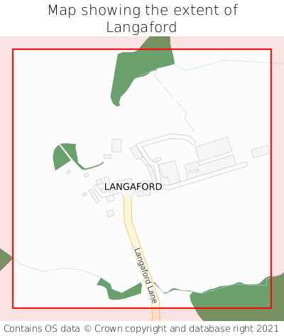 Map showing extent of Langaford as bounding box