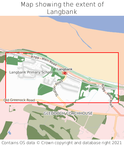 Map showing extent of Langbank as bounding box