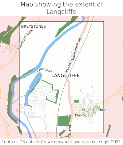 Map showing extent of Langcliffe as bounding box