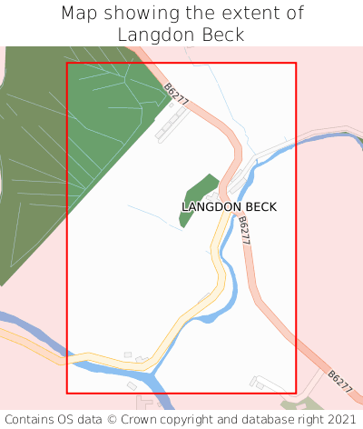 Map showing extent of Langdon Beck as bounding box