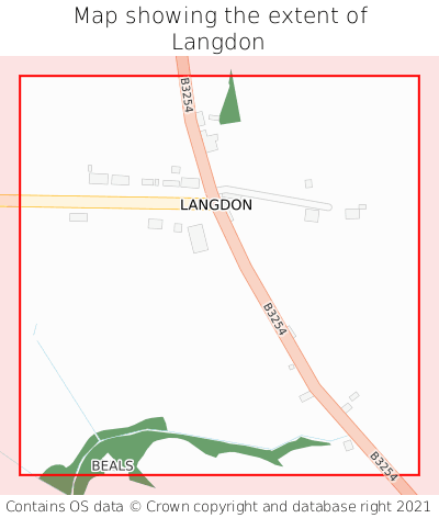 Map showing extent of Langdon as bounding box