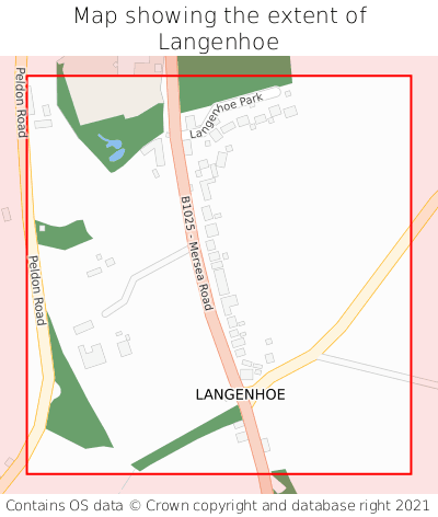 Map showing extent of Langenhoe as bounding box