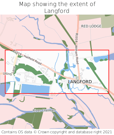 Map showing extent of Langford as bounding box