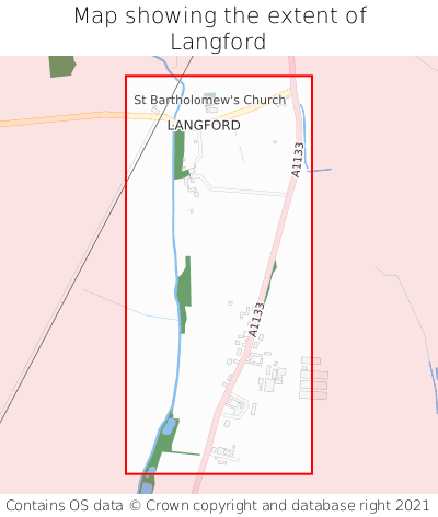 Map showing extent of Langford as bounding box
