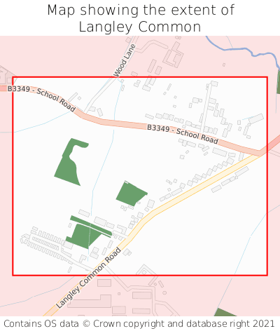 Map showing extent of Langley Common as bounding box