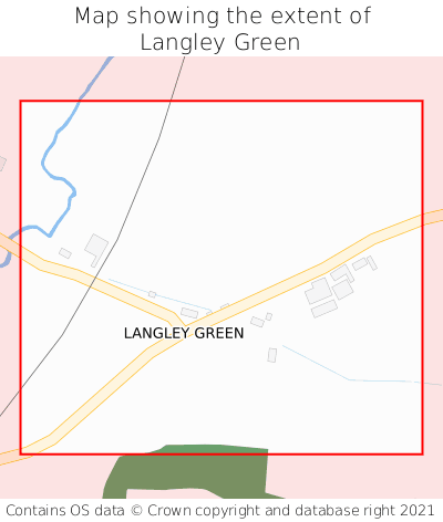 Map showing extent of Langley Green as bounding box