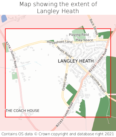 Map showing extent of Langley Heath as bounding box