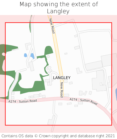 Map showing extent of Langley as bounding box