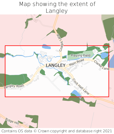 Map showing extent of Langley as bounding box