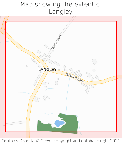 Map showing extent of Langley as bounding box