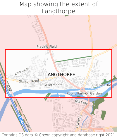 Map showing extent of Langthorpe as bounding box