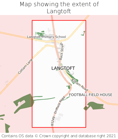 Map showing extent of Langtoft as bounding box