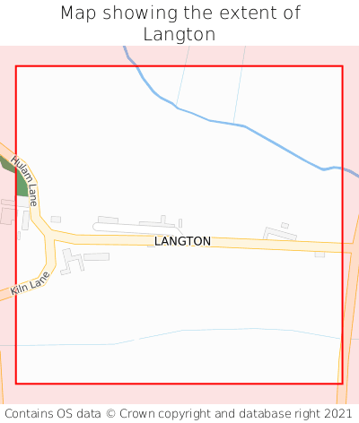 Map showing extent of Langton as bounding box