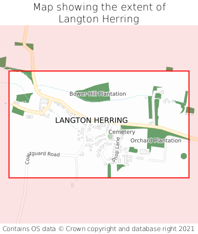 Map showing extent of Langton Herring as bounding box