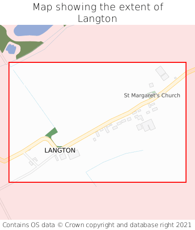 Map showing extent of Langton as bounding box