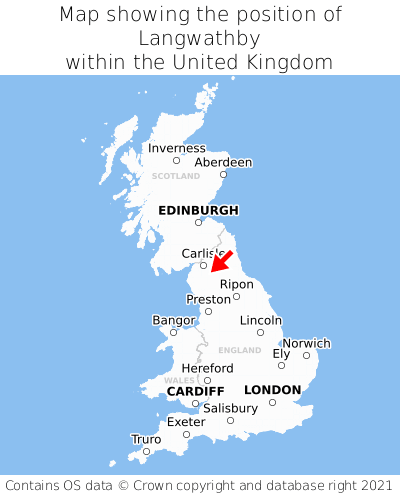 Map showing location of Langwathby within the UK