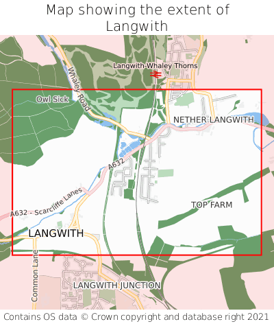 Map showing extent of Langwith as bounding box