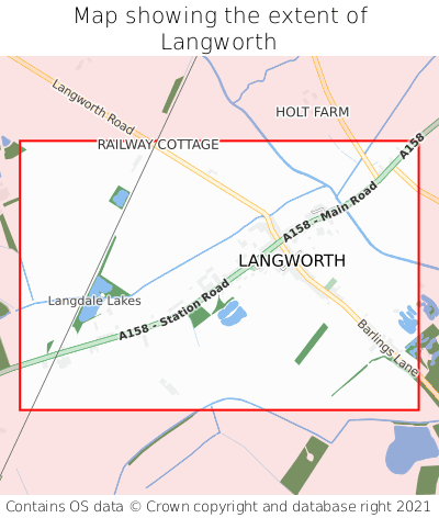 Map showing extent of Langworth as bounding box