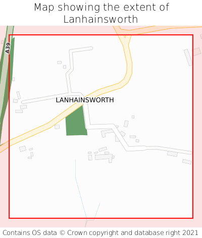 Map showing extent of Lanhainsworth as bounding box