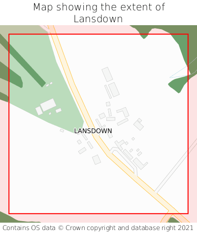 Map showing extent of Lansdown as bounding box