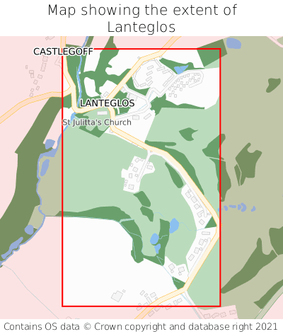 Map showing extent of Lanteglos as bounding box