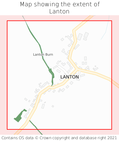 Map showing extent of Lanton as bounding box