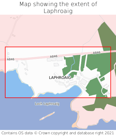 Map showing extent of Laphroaig as bounding box